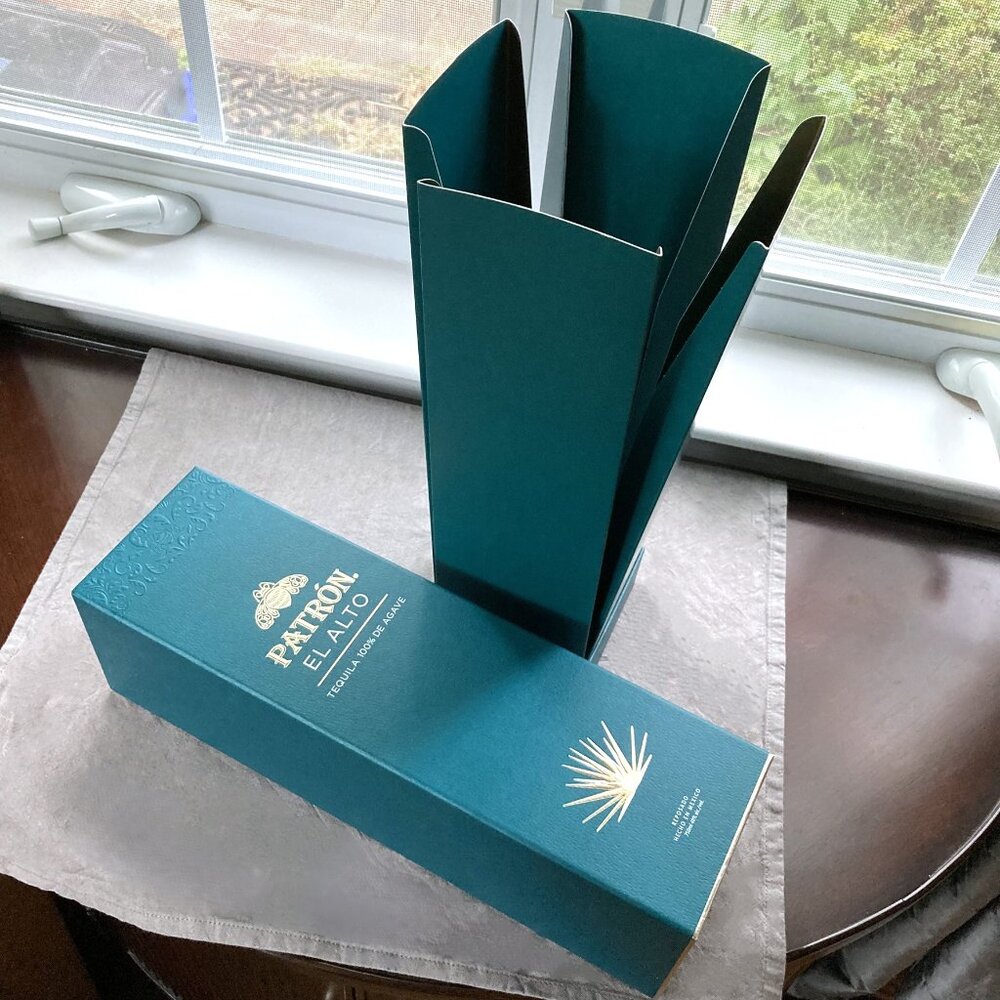 A Box with a History: Empty Patrón El Alto Tequila Box - Display Piece!